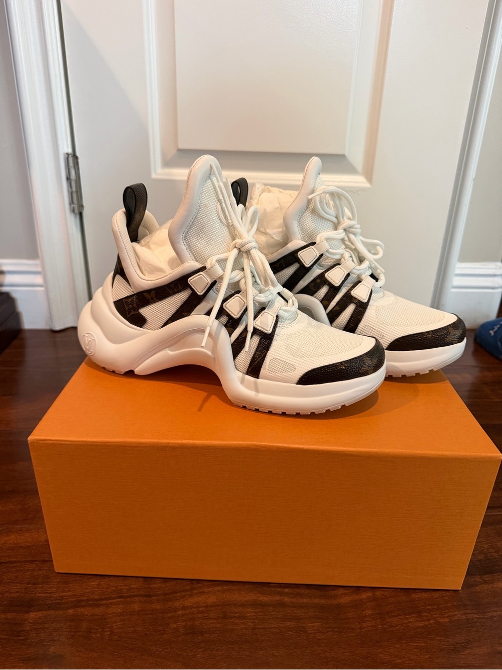 Louis Vuitton White and Brown Archlight Sneakers